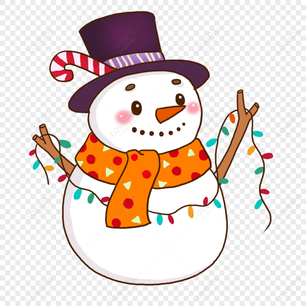Снеговик в шляпе вектор