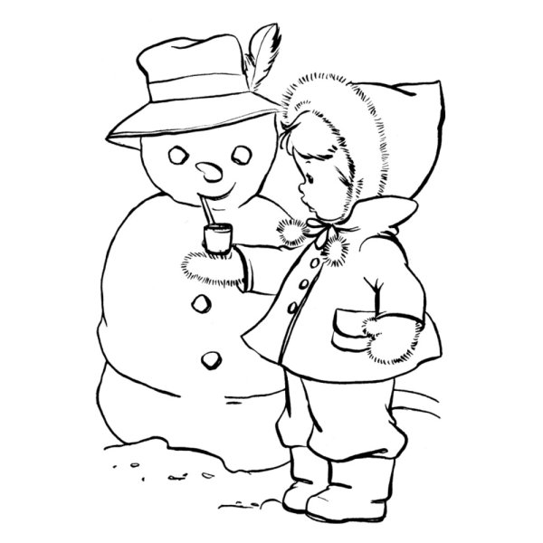Раскраски лепка снеговика для детей
