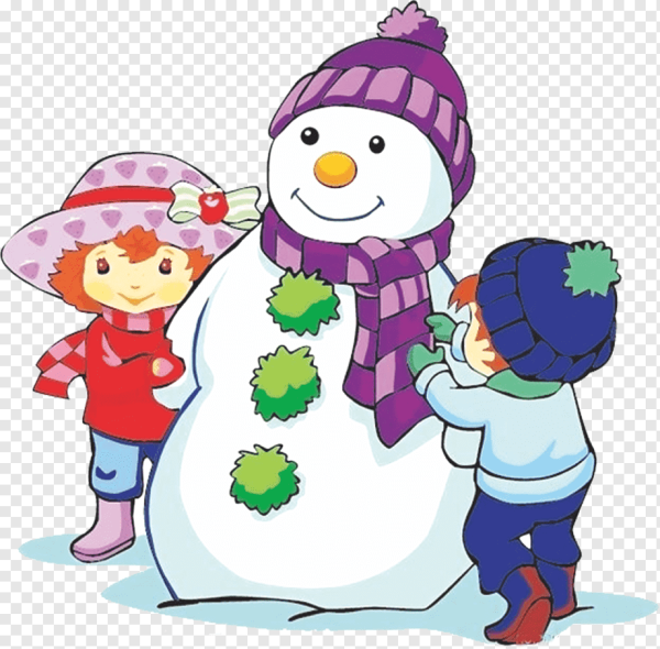 Снеговик на прозрачном фоне для детей