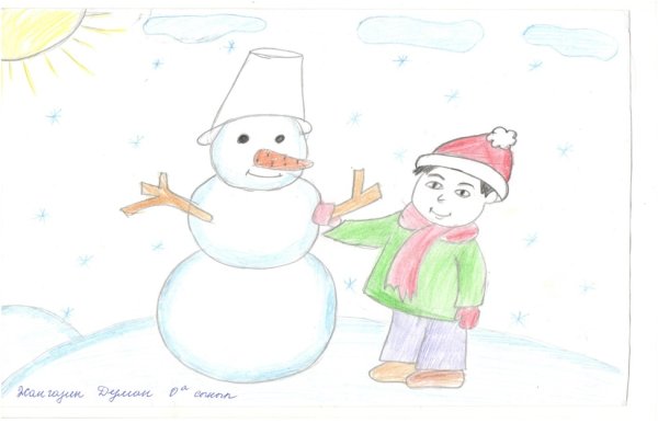Снеговик рисунок на конкурс
