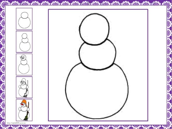 Рисование снеговика в подготовительной группе