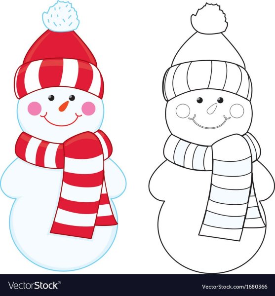 Снеговики в шапочках и шарфиках