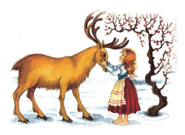 Снежная Королева Герда и олень