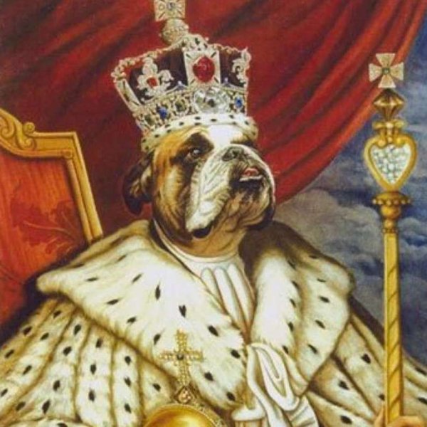 Собака в образе короля