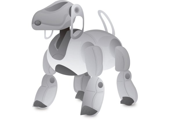 Робот собака на белом фоне
