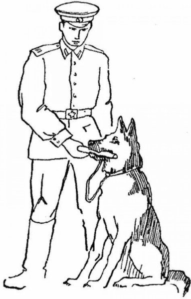Раскраска полицейский с собакой