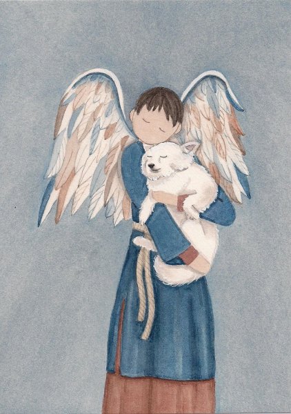 Рисунки собаки ангела