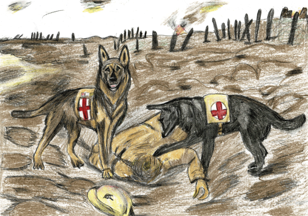 Военная собака иллюстрация