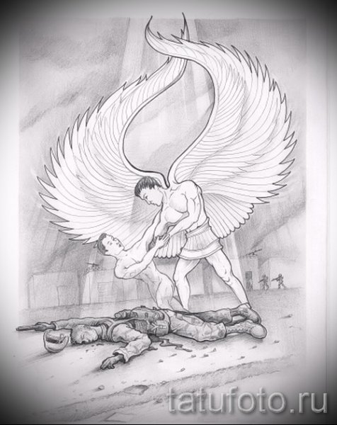 Солдат ангел рисунок