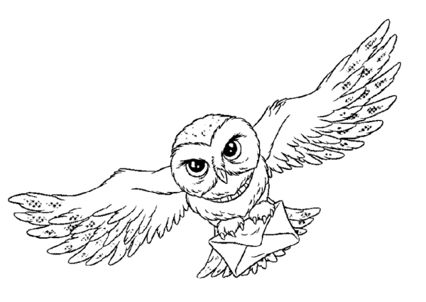 Рисунки сова из гарри поттера с письмом