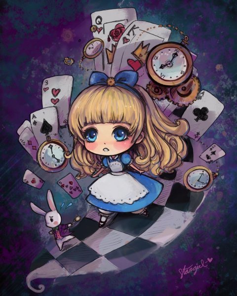 Алиса в стране чудес рисовка