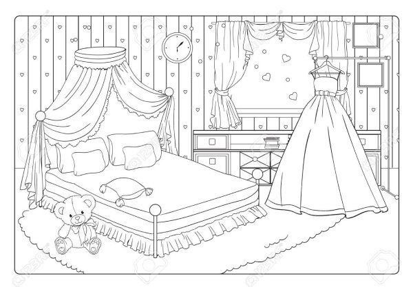 Рисунки спальня принцессы