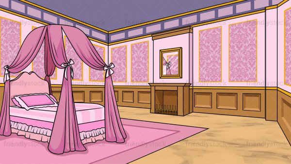 Нарисовать спальню принцессы