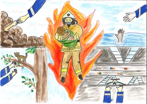 Рисунки на тему пожарные спасатели