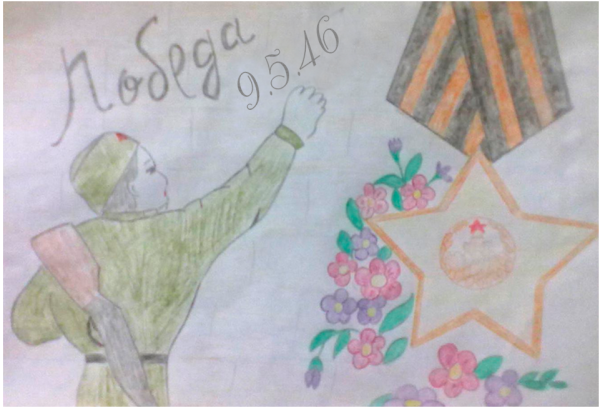 Детский рисунок на тему день Победы