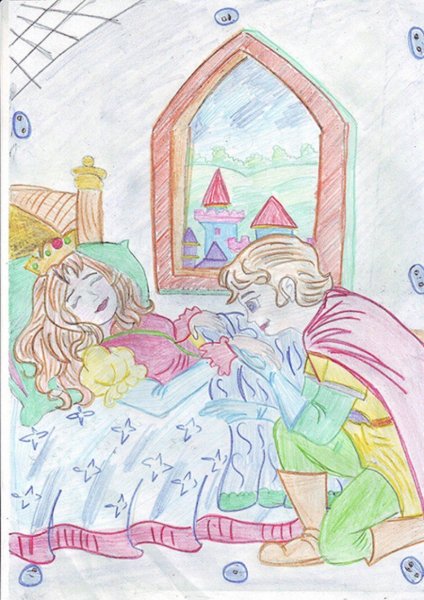 Спящая Царевна Жуковский рисунок 5 класс