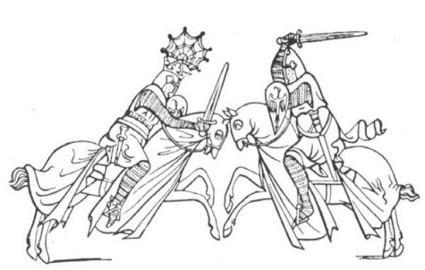 Рисунки сражающиеся рыцари