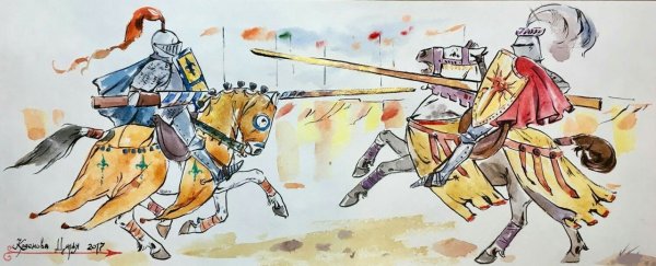 Рисунки сражение рыцарей