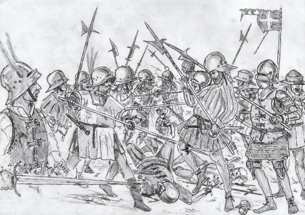 Зарисовка средневековой битвы