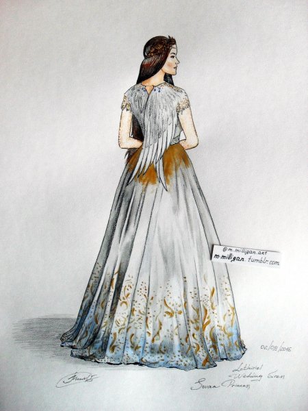 Девушка в средневековом платье рисунок