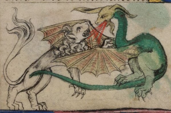 Рисунки средневековый дракон