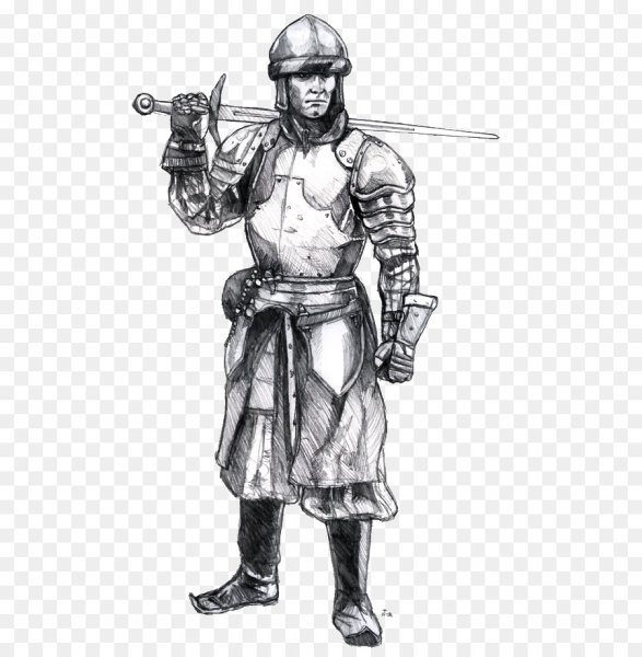 Средневековый рыцарь зарисовка