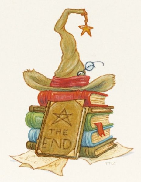 Рисунки Гарри Поттер шляпа и книги