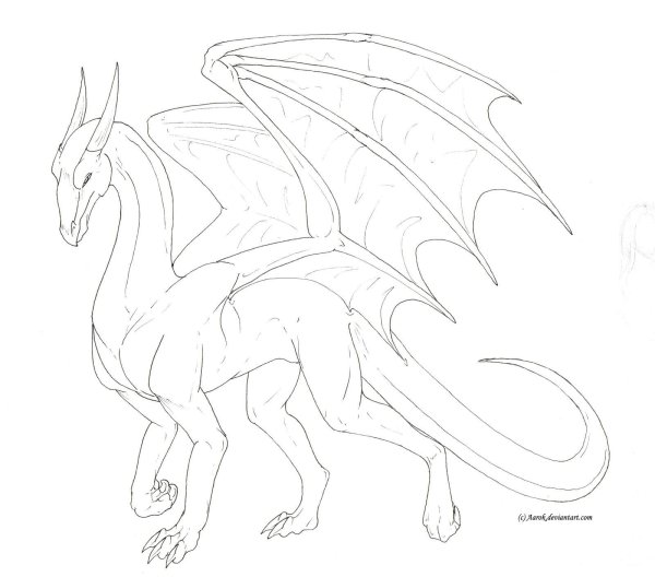 Рисунок дракона легкий для срисовки