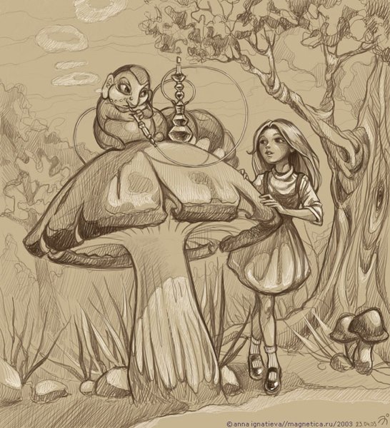 Рисунок к сказке Алиса в стране чудес