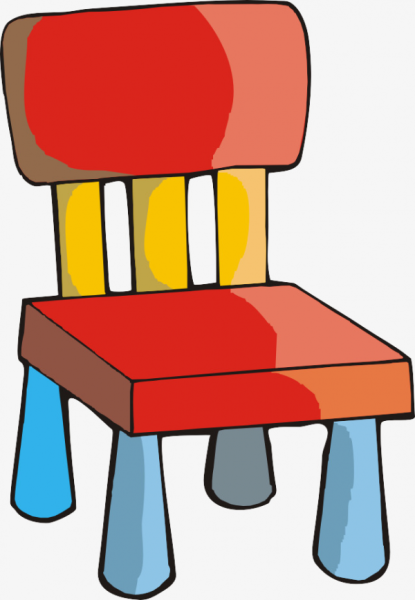 Мультяшный ребенок на стуле