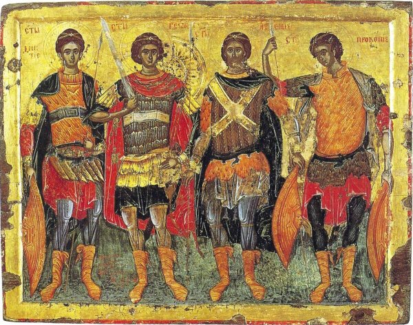 Византийская фреска Иоанн воин