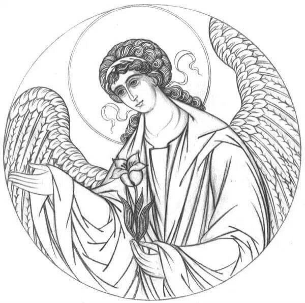Ангел хранитель прорись икона