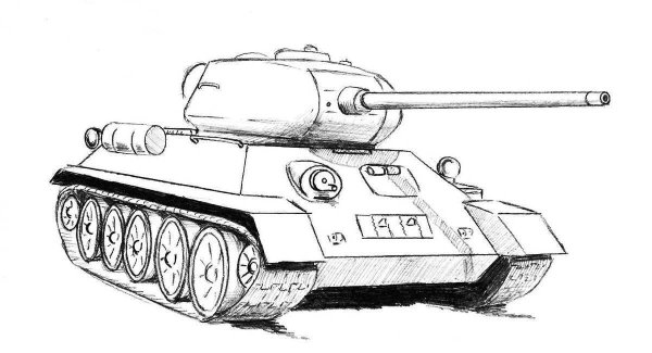 Танк т-34 85 рисунок