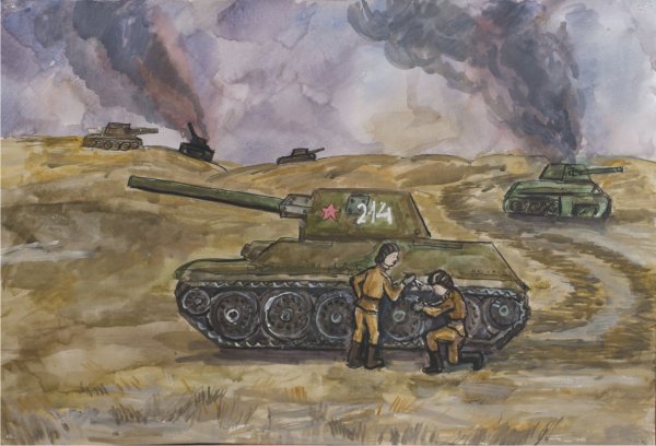 Рисунки Курская и Сталинградская битвы