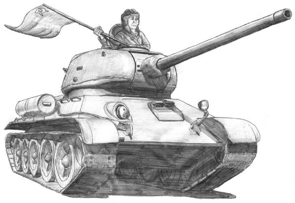 Танк т-34 рисунок
