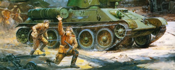 Танк т34 с танкистом рисунок