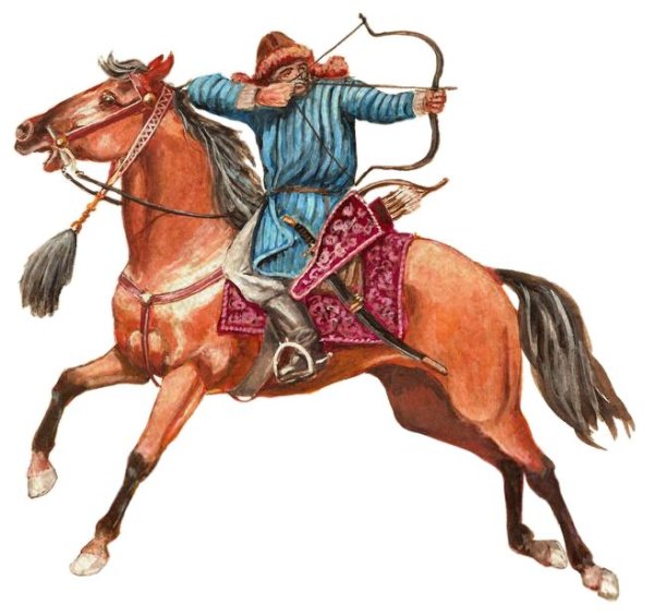 Рисунки татарский воин на коне