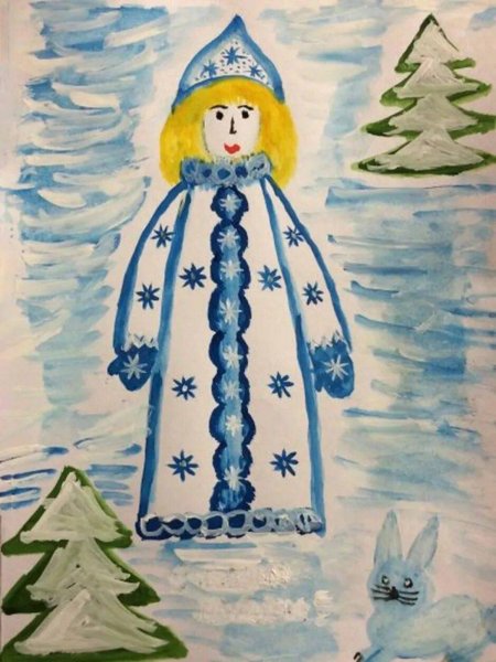 Рисунок Снегурочки для детей