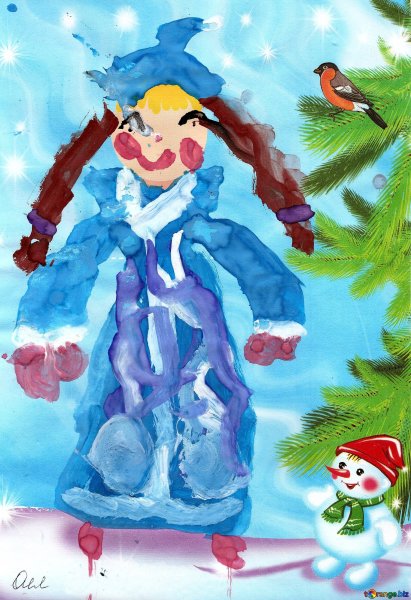 Детский рисунок Снегурочки