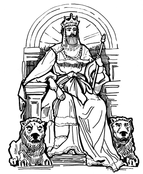 Царь Соломон на троне