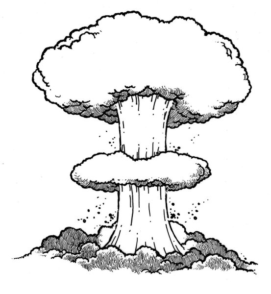 Ядерный гриб нарисованный