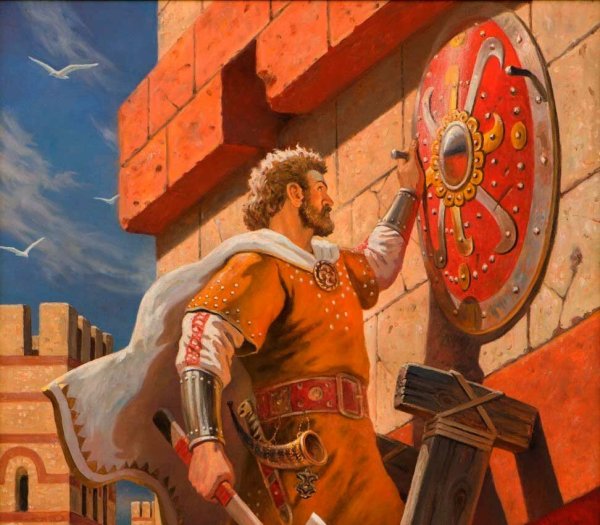 Олег прибивает щит на ворота Константинополя