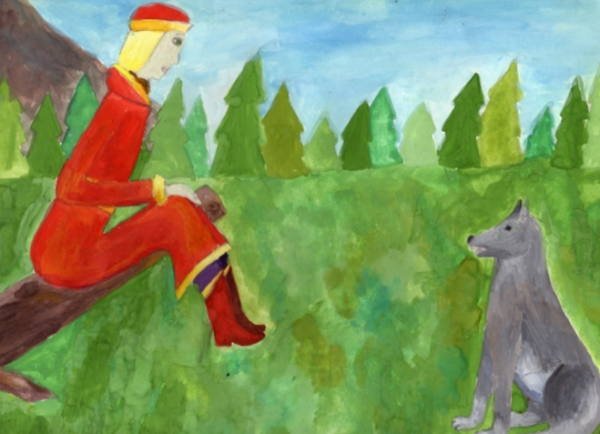 Рисунки детей к сказке Иван Царевич и серый волк