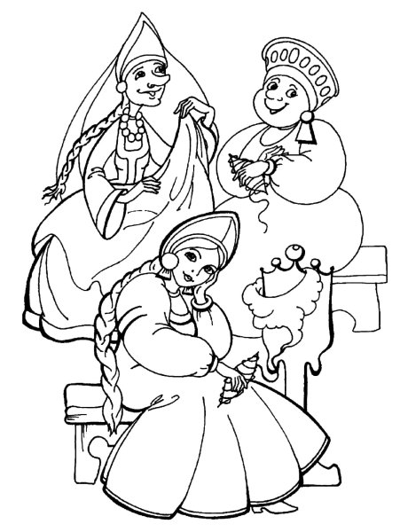Рисунки царь и три девицы