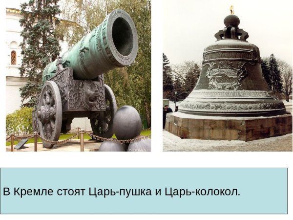 Царь-пушка Московский и колокол Кремль