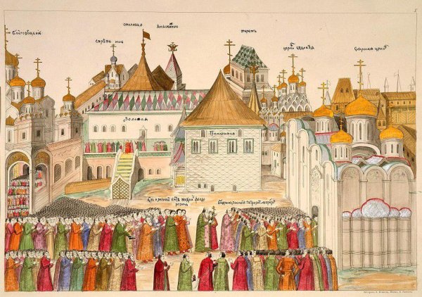 Соборная площадь Московского Кремля 14-16 века