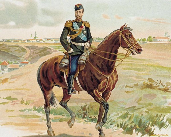 Портрет Николая 2 на коне