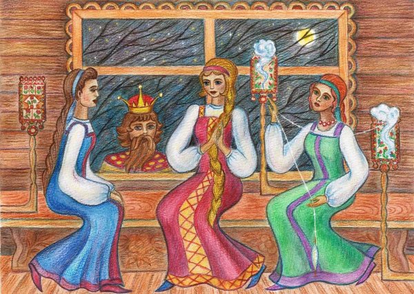 Царь Салтан три девицы под окном