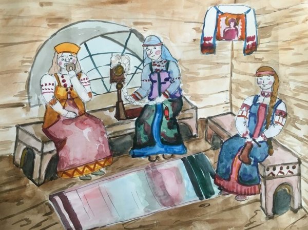 Три девицы под окном иллюстрации к сказке