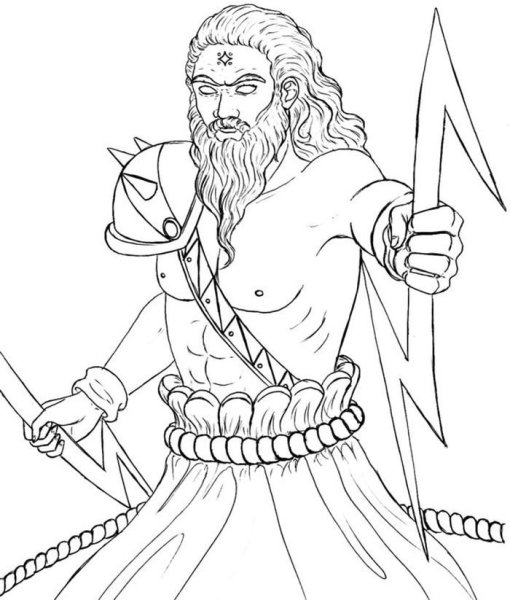 Зевс Бог древней Греции рисунок для срисовки